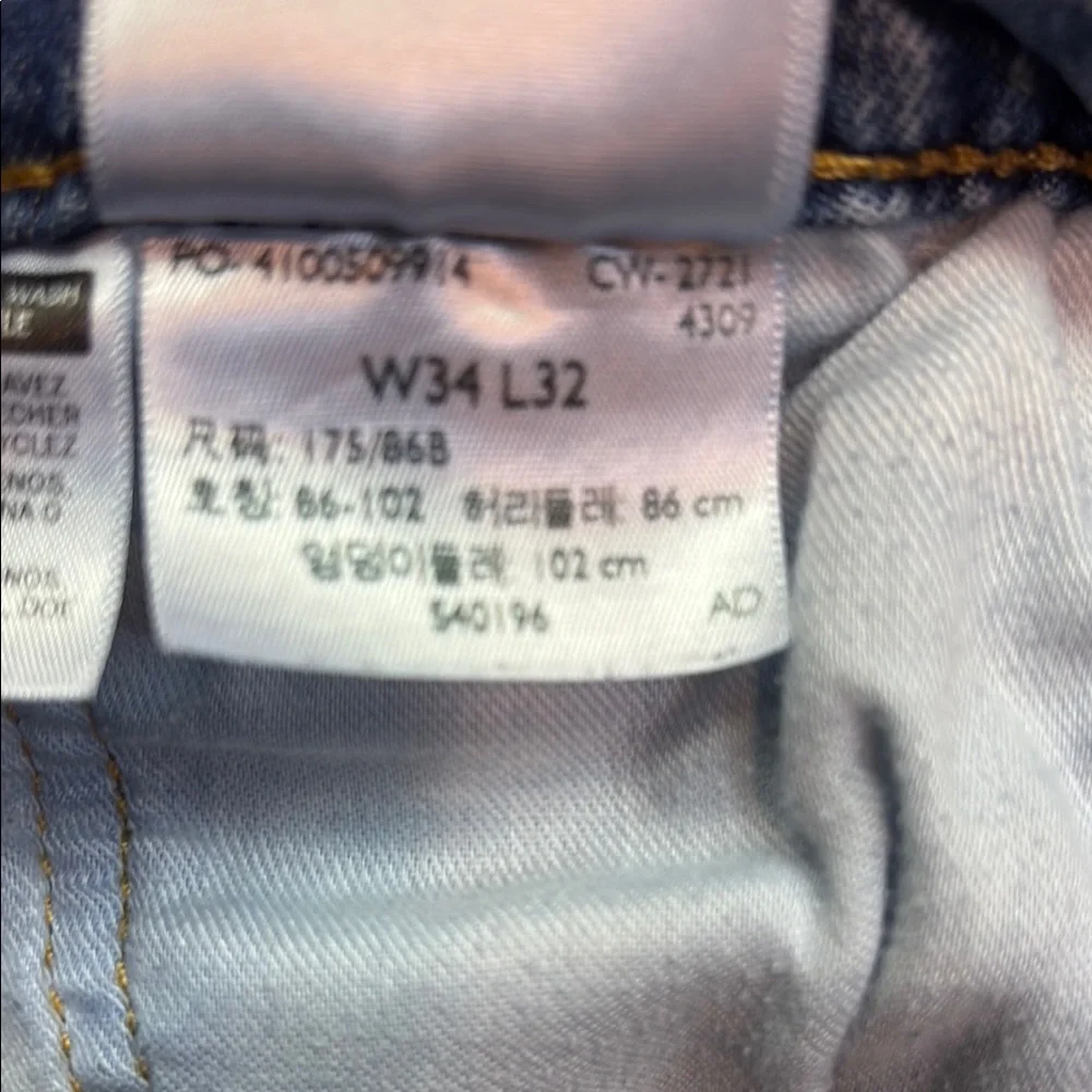 Levi's‎ 511 Slim Fit Jeans 34x32 Mens Blue Denim Vintage Wash Stretch Pants
